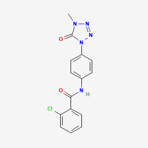 molecular formula C15H12ClN5O2 B2388547 2-chloro-N-(4-(4-methyl-5-oxo-4,5-dihydro-1H-tetrazol-1-yl)phenyl)benzamide CAS No. 1396682-83-9