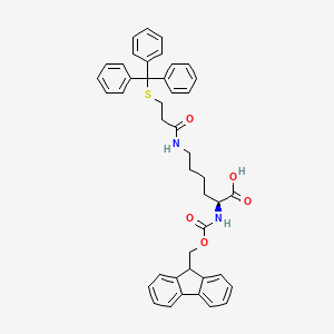 molecular formula C42H42N2O5S B2388550 L-Lysine, N2-[(9H-fluoren-9-ylmethoxy)carbonyl]-N6-[1-oxo-3-[(triphenylmethyl)thio]propyl]- CAS No. 1037589-70-0