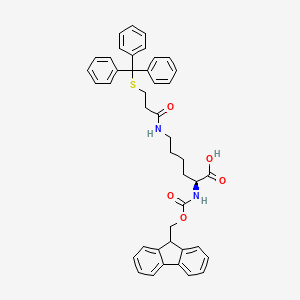 molecular formula C42H42N2O5S B2388550 L-Lysine, N2-[(9H-fluorène-9-ylméthoxy)carbonyl]-N6-[1-oxo-3-[(triphénylméthyl)thio]propyl]- CAS No. 1037589-70-0