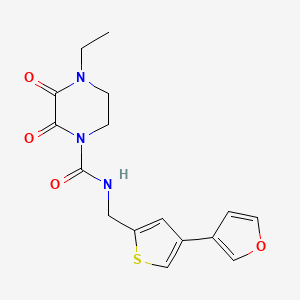 4-Ethyl-N-[[4-(furan-3-yl)thiophen-2-yl]methyl]-2,3-dioxopiperazine-1-carboxamide