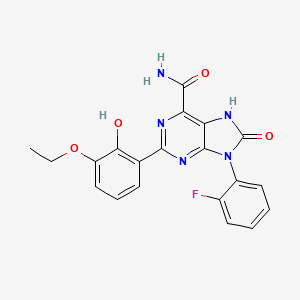 2-(3-ethoxy-2-hydroxyphenyl)-9-(2-fluorophenyl)-8-oxo-8,9-dihydro-7H-purine-6-carboxamide
