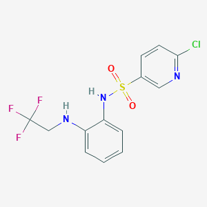 molecular formula C13H11ClF3N3O2S B2388582 6-chloro-N-{2-[(2,2,2-trifluoroethyl)amino]phenyl}pyridine-3-sulfonamide CAS No. 1424513-51-8