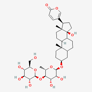 5-[(3S,10S,13R,14S,17R)-3-[(2R,3R,4S,5R,6S)-3,4-Dihydroxy-6-methyl-5-[(2S,3R,4S,5S,6R)-3,4,5-trihydroxy-6-(hydroxymethyl)oxan-2-yl]oxyoxan-2-yl]oxy-14-hydroxy-10,13-dimethyl-1,2,3,4,5,6,7,8,9,11,12,15,16,17-tetradecahydrocyclopenta[a]phenanthren-17-yl]pyran-2-one