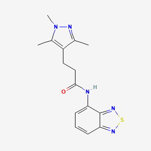 molecular formula C15H17N5OS B2388595 N-(benzo[c][1,2,5]thiadiazol-4-yl)-3-(1,3,5-trimethyl-1H-pyrazol-4-yl)propanamide CAS No. 1251572-92-5