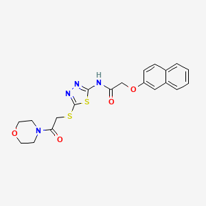 molecular formula C20H20N4O4S2 B2388596 N-(5-((2-morpholino-2-oxoethyl)thio)-1,3,4-thiadiazol-2-yl)-2-(naphthalen-2-yloxy)acetamide CAS No. 476466-13-4