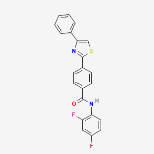 molecular formula C22H14F2N2OS B2388616 N-(2,4-difluorophenyl)-4-(4-phenyl-1,3-thiazol-2-yl)benzamide CAS No. 321429-82-7