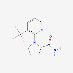 molecular formula C11H12F3N3O B2388618 1-(3-(Trifluoromethyl)pyridin-2-yl)pyrrolidine-2-carboxamide CAS No. 2034202-31-6