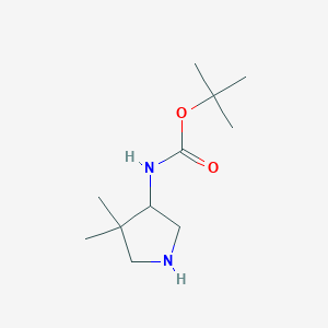 molecular formula C11H22N2O2 B2388648 (4,4-二甲基吡咯烷-3-基)-碳酸叔丁酯 CAS No. 145724-15-8