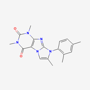 molecular formula C18H19N5O2 B2388656 8-(2,4-Dimethylphenyl)-1,3,7-Trimethyl-1H-imidazo[2,1-f]purin-2,4(3H,8H)-dion CAS No. 878727-17-4