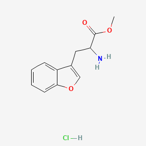 molecular formula C12H14ClNO3 B2388658 Methyl 2-amino-3-(1-benzofuran-3-yl)propanoate;hydrochloride CAS No. 2287266-57-1