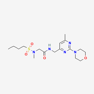 molecular formula C17H29N5O4S B2388666 N-((6-methyl-2-morpholinopyrimidin-4-yl)methyl)-2-(N-methylbutylsulfonamido)acetamide CAS No. 1797973-36-4
