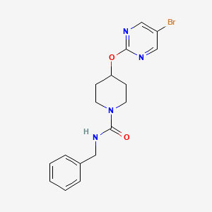 molecular formula C17H19BrN4O2 B2388686 N-Benzyl-4-(5-bromopyrimidin-2-yl)oxypiperidine-1-carboxamide CAS No. 2380173-30-6