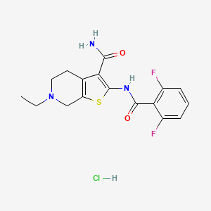 molecular formula C17H18ClF2N3O2S B2388689 2-(2,6-Difluorobenzamido)-6-ethyl-4,5,6,7-tetrahydrothieno[2,3-c]pyridine-3-carboxamide hydrochloride CAS No. 1216587-45-9