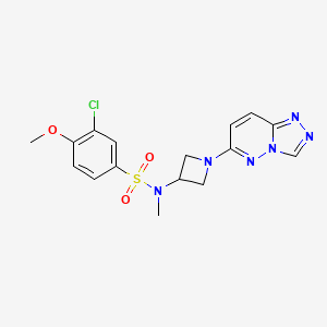 molecular formula C16H17ClN6O3S B2388692 N-(1-([1,2,4]三唑并[4,3-b]嘧啶-6-基)氮杂环丁-3-基)-3-氯-4-甲氧基-N-甲基苯磺酰胺 CAS No. 2309599-04-8