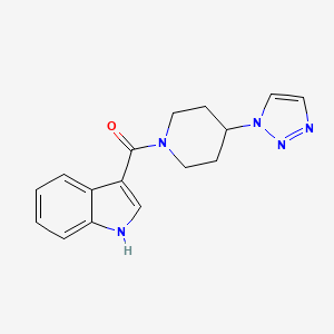 molecular formula C16H17N5O B2388699 1H-吲哚-3-[4-(1H-1,2,3-三唑-1-基)哌啶-1-羰基]- CAS No. 2310124-14-0