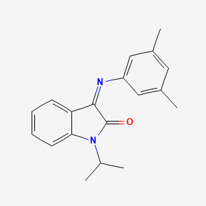 molecular formula C19H20N2O B2388700 3-[(3,5-二甲苯基)亚氨基]-1-异丙基-1,3-二氢-2H-吲哚-2-酮 CAS No. 338414-83-8