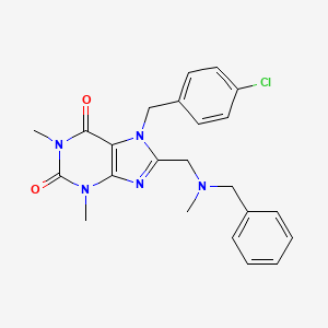 molecular formula C23H24ClN5O2 B2388701 8-{[苄基(甲基)氨基]甲基}-7-(4-氯苄基)-1,3-二甲基-3,7-二氢-1H-嘌呤-2,6-二酮 CAS No. 843626-88-0