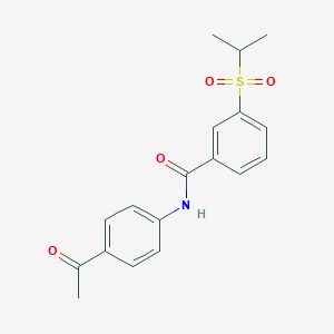 molecular formula C18H19NO4S B2388734 N-(4-乙酰苯基)-3-(异丙磺酰基)苯甲酰胺 CAS No. 919844-00-1