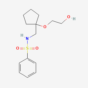 molecular formula C14H21NO4S B2388737 N-((1-(2-hydroxyethoxy)cyclopentyl)methyl)benzenesulfonamide CAS No. 2176069-79-5