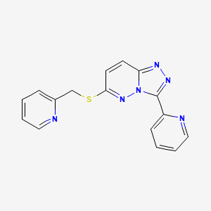 molecular formula C16H12N6S B2388752 3-Pyridin-2-yl-6-(pyridin-2-ylmethylsulfanyl)-[1,2,4]triazolo[4,3-b]pyridazine CAS No. 868968-17-6