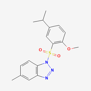 molecular formula C17H19N3O3S B2388753 1-[(5-isopropyl-2-methoxyphenyl)sulfonyl]-5-methyl-1H-1,2,3-benzotriazole CAS No. 2249141-54-4