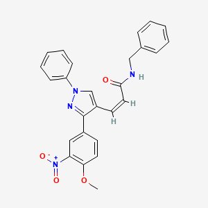 molecular formula C26H22N4O4 B2388756 (Z)-N-benzyl-3-(3-(4-methoxy-3-nitrophenyl)-1-phenyl-1H-pyrazol-4-yl)acrylamide CAS No. 1321935-63-0