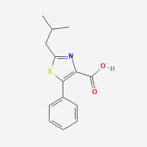 molecular formula C14H15NO2S B2388759 2-(2-Methylpropyl)-5-phenyl-1,3-thiazole-4-carboxylic acid CAS No. 1518465-15-0