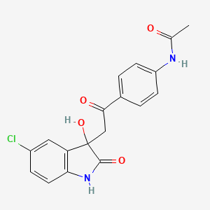 N-{4-[2-(5-chloro-3-hydroxy-2-oxo-2,3-dihydro-1H-indol-3-yl)acetyl]phenyl}acetamide