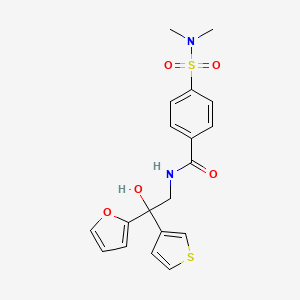 molecular formula C19H20N2O5S2 B2388774 4-(二甲基氨磺酰基)-N-[2-(呋喃-2-基)-2-羟基-2-(噻吩-3-基)乙基]苯甲酰胺 CAS No. 2097925-75-0