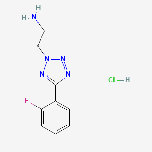 molecular formula C9H11ClFN5 B2388781 2-[5-(2-Fluorophenyl)tetrazol-2-yl]ethanamine;hydrochloride CAS No. 2470437-86-4