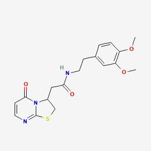 molecular formula C18H21N3O4S B2388783 N-(3,4-dimethoxyphenethyl)-2-(5-oxo-3,5-dihydro-2H-thiazolo[3,2-a]pyrimidin-3-yl)acetamide CAS No. 946341-76-0