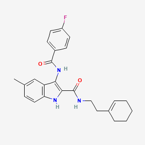 molecular formula C25H26FN3O2 B2388790 N-(4-氯苯基)-2-({4-乙基-5-[3-(4-氟苯基)-1-甲基-1H-吡唑-4-基]-4H-1,2,4-三唑-3-基}硫代)乙酰胺 CAS No. 1031994-06-5