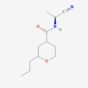 N-[(1S)-1-Cyanoethyl]-2-propyloxane-4-carboxamide