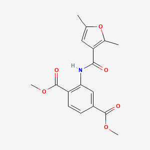 molecular formula C17H17NO6 B2388792 Dimethyl 2-(2,5-dimethylfuran-3-carboxamido)terephthalate CAS No. 923164-86-7
