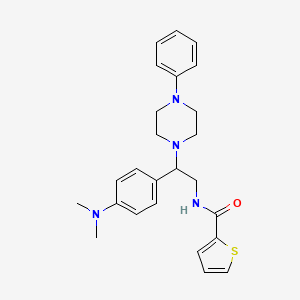 molecular formula C25H30N4OS B2388797 N-(2-(4-(dimethylamino)phenyl)-2-(4-phenylpiperazin-1-yl)ethyl)thiophene-2-carboxamide CAS No. 946364-86-9