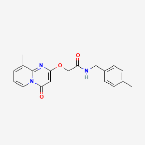 molecular formula C19H19N3O3 B2388805 2-((9-methyl-4-oxo-4H-pyrido[1,2-a]pyrimidin-2-yl)oxy)-N-(4-methylbenzyl)acetamide CAS No. 1105214-07-0