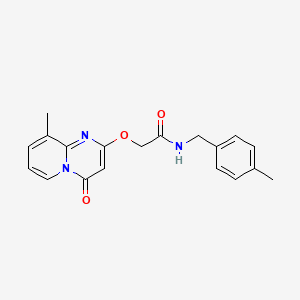 molecular formula C19H19N3O3 B2388805 2-((9-metil-4-oxo-4H-pirido[1,2-a]pirimidin-2-il)oxi)-N-(4-metilbencil)acetamida CAS No. 1105214-07-0