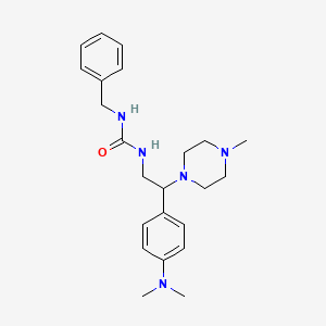 molecular formula C23H33N5O B2388809 1-Benzyl-3-(2-(4-(dimethylamino)phenyl)-2-(4-methylpiperazin-1-yl)ethyl)urea CAS No. 1170253-19-6