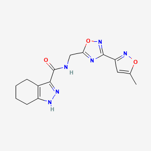 N-((3-(5-methylisoxazol-3-yl)-1,2,4-oxadiazol-5-yl)methyl)-4,5,6,7-tetrahydro-1H-indazole-3-carboxamide