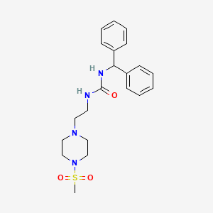 molecular formula C21H28N4O3S B2388827 1-Benzhydryl-3-(2-(4-(methylsulfonyl)piperazin-1-yl)ethyl)urea CAS No. 1207033-97-3