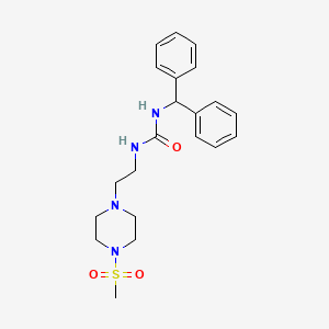 molecular formula C21H28N4O3S B2388827 1-Benzhydryl-3-(2-(4-(méthylsulfonyl)pipérazin-1-yl)éthyl)urée CAS No. 1207033-97-3