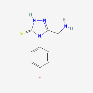 molecular formula C9H9FN4S B2388836 5-(aminomethyl)-4-(4-fluorophenyl)-4H-1,2,4-triazole-3-thiol CAS No. 865546-30-1