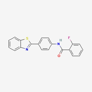 molecular formula C20H13FN2OS B2388838 N-[4-(1,3-苯并噻唑-2-基)苯基]-2-氟苯甲酰胺 CAS No. 331445-14-8