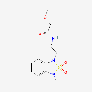 molecular formula C12H17N3O4S B2388840 2-methoxy-N-(2-(3-methyl-2,2-dioxidobenzo[c][1,2,5]thiadiazol-1(3H)-yl)ethyl)acetamide CAS No. 2034454-15-2