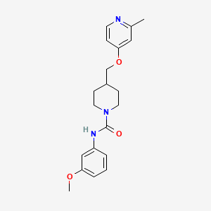 molecular formula C20H25N3O3 B2388847 N-(3-Methoxyphenyl)-4-[(2-methylpyridin-4-yl)oxymethyl]piperidine-1-carboxamide CAS No. 2380040-44-6