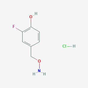 molecular formula C7H9ClFNO2 B2388862 4-(Aminooxymethyl)-2-fluorophenol;hydrochloride CAS No. 2408965-89-7