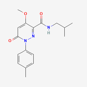 molecular formula C17H21N3O3 B2388869 4-甲氧基-1-(4-甲苯基)-N-(2-甲基丙基)-6-氧代哒嗪-3-甲酰胺 CAS No. 921791-38-0