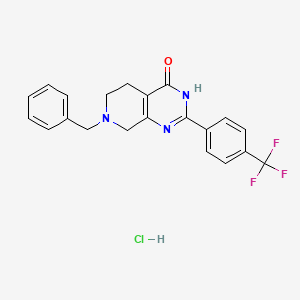 7-benzyl-2-[4-(trifluoromethyl)phenyl]-3H,4H,5H,6H,7H,8H-pyrido[3,4-d]pyrimidin-4-one hydrochloride