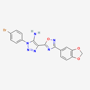 4-(3-(benzo[d][1,3]dioxol-5-yl)-1,2,4-oxadiazol-5-yl)-1-(4-bromophenyl)-1H-1,2,3-triazol-5-amine