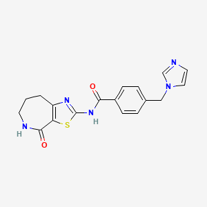 molecular formula C18H17N5O2S B2388874 4-((1H-imidazol-1-yl)methyl)-N-(4-oxo-5,6,7,8-tetrahydro-4H-thiazolo[5,4-c]azepin-2-yl)benzamide CAS No. 1797565-47-9